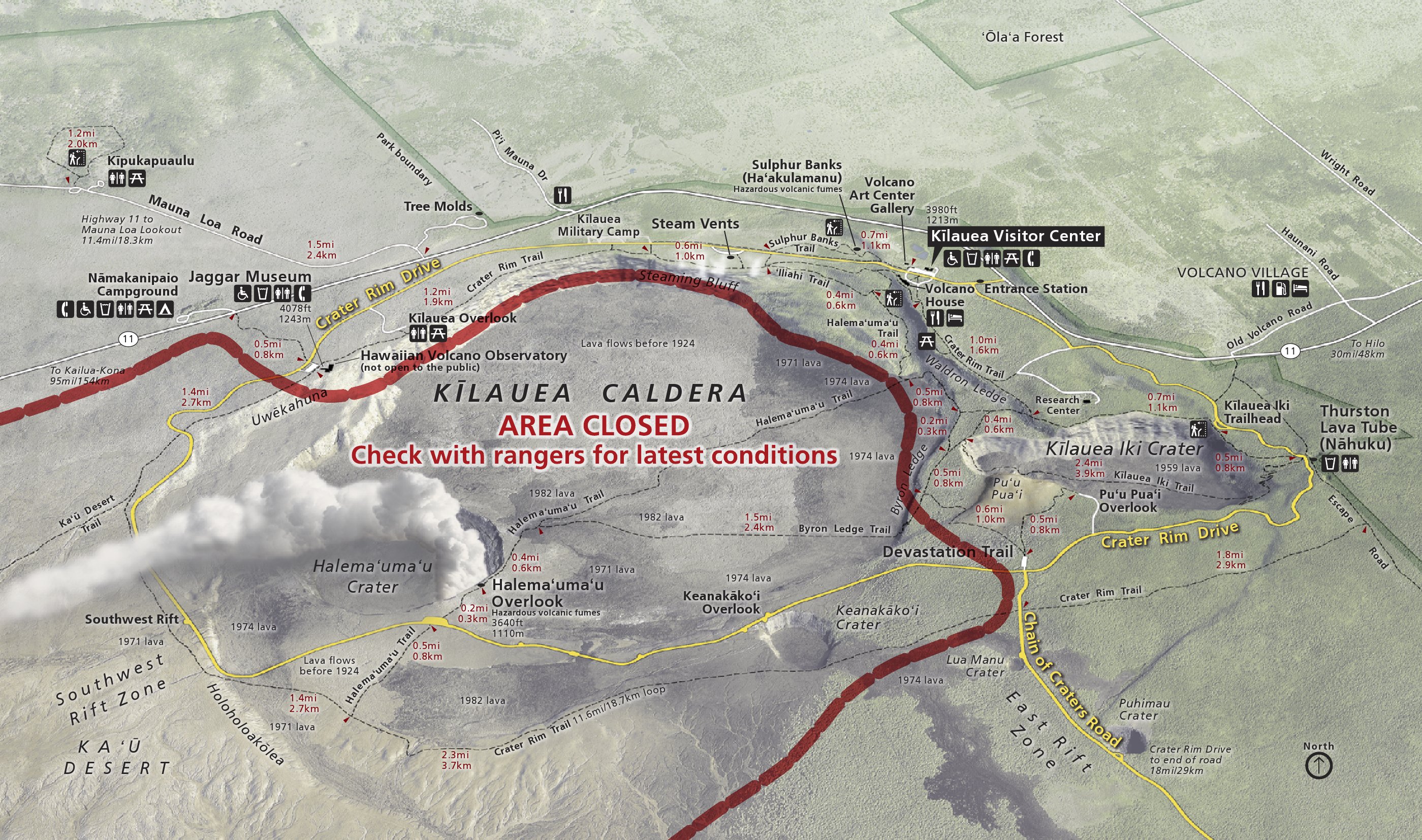 kilauea caldera map