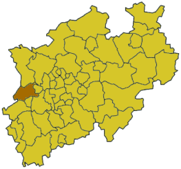 Lage des Kreises Viersen in Nordrhein-Westfalen