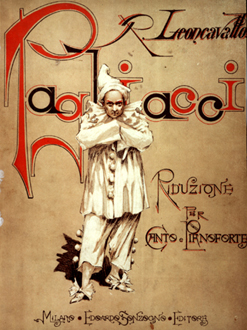 A Pagliacci zongoraátirata első kiadásának borítója (Kiadó: Sonzogno, 1892)