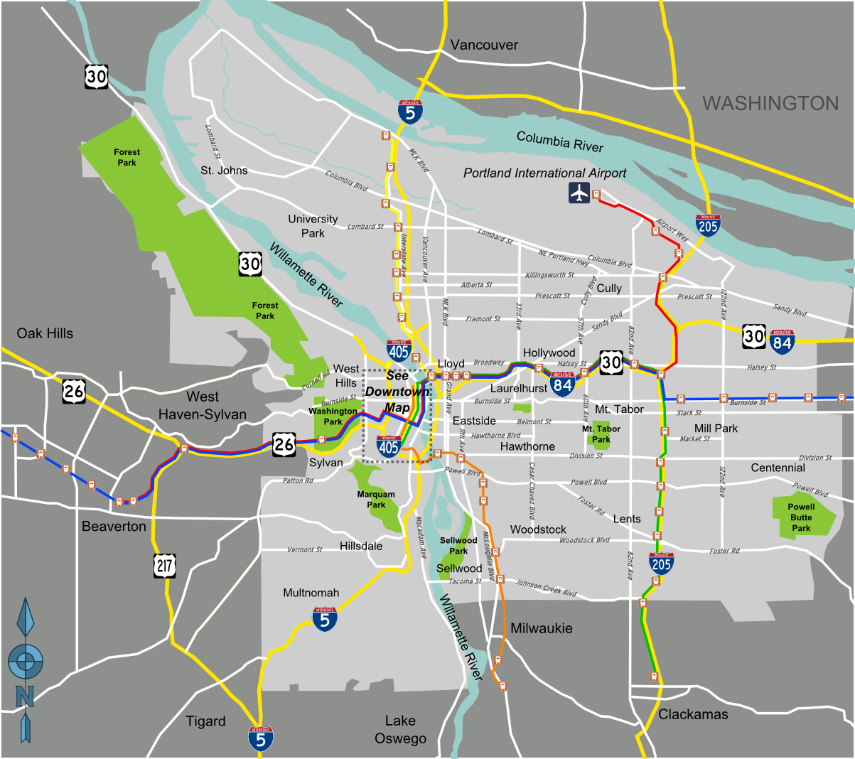 Portland Type Map 