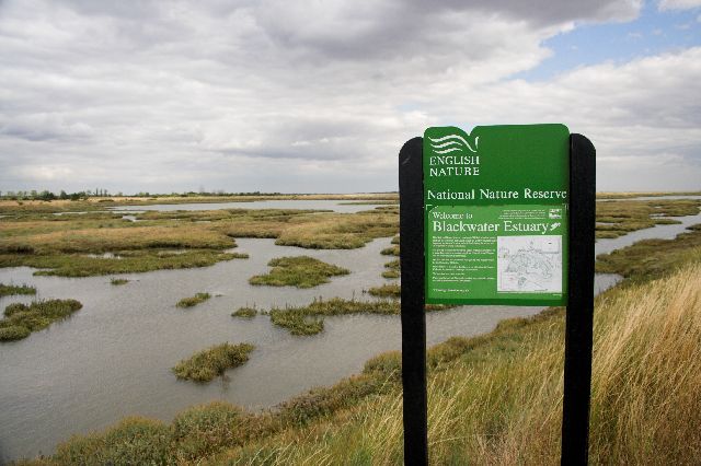 Sign marking start of Blackwater Estuary Nature Reserve - geograph.org.uk - 218029