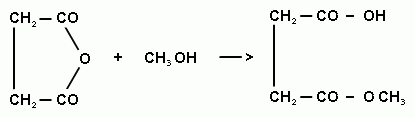 Взаємодія метанолу з ангідридом бурштинової кислоти