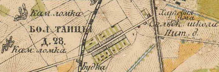 План деревни Большие Тайцы. 1885 год