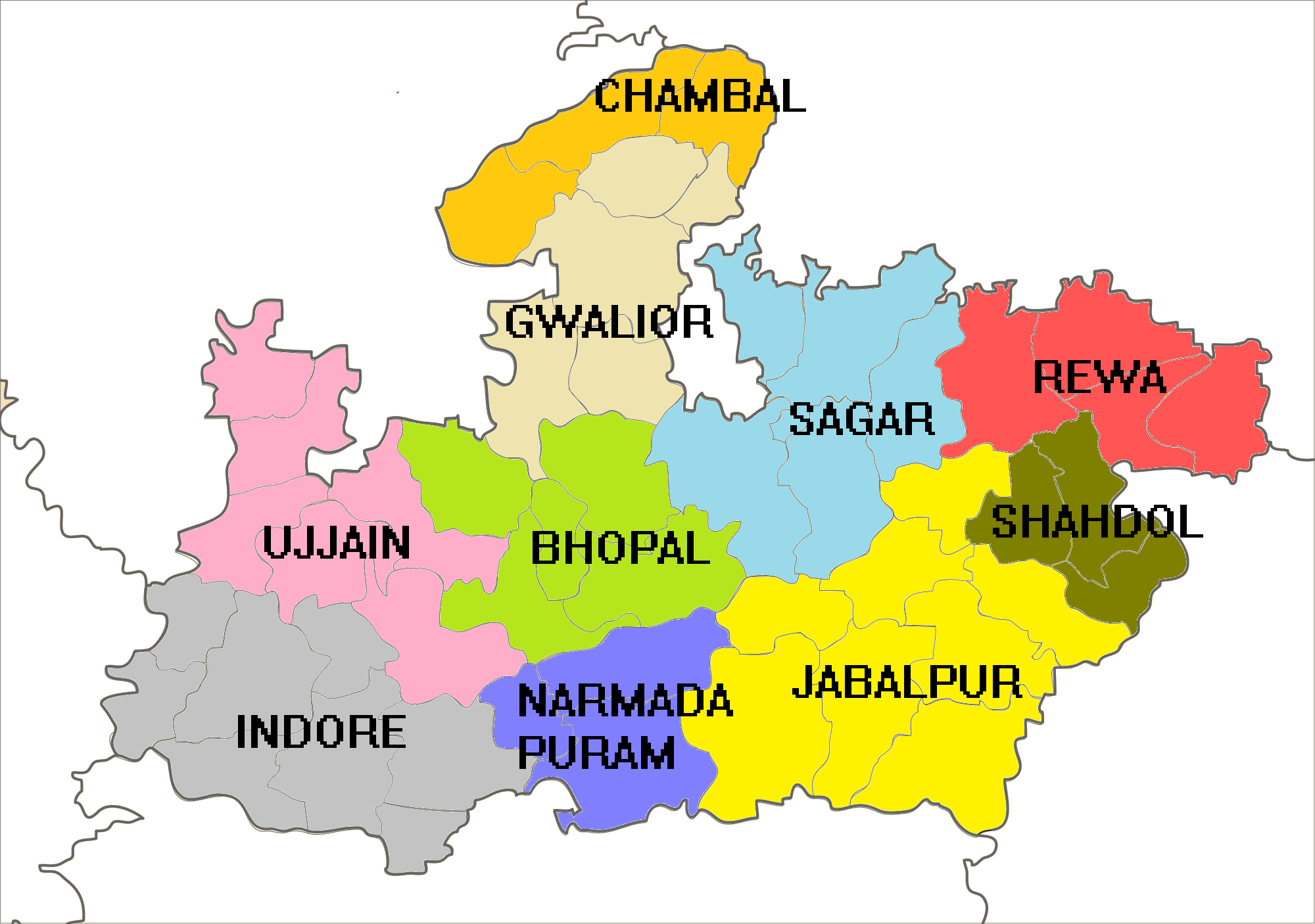 Mp Map Division Wise File:divisions Of Madhya Pradesh.png - Wikipedia