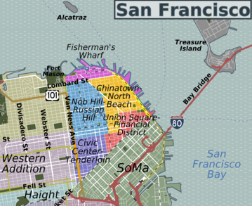 Downtown San Francisco Locator Map