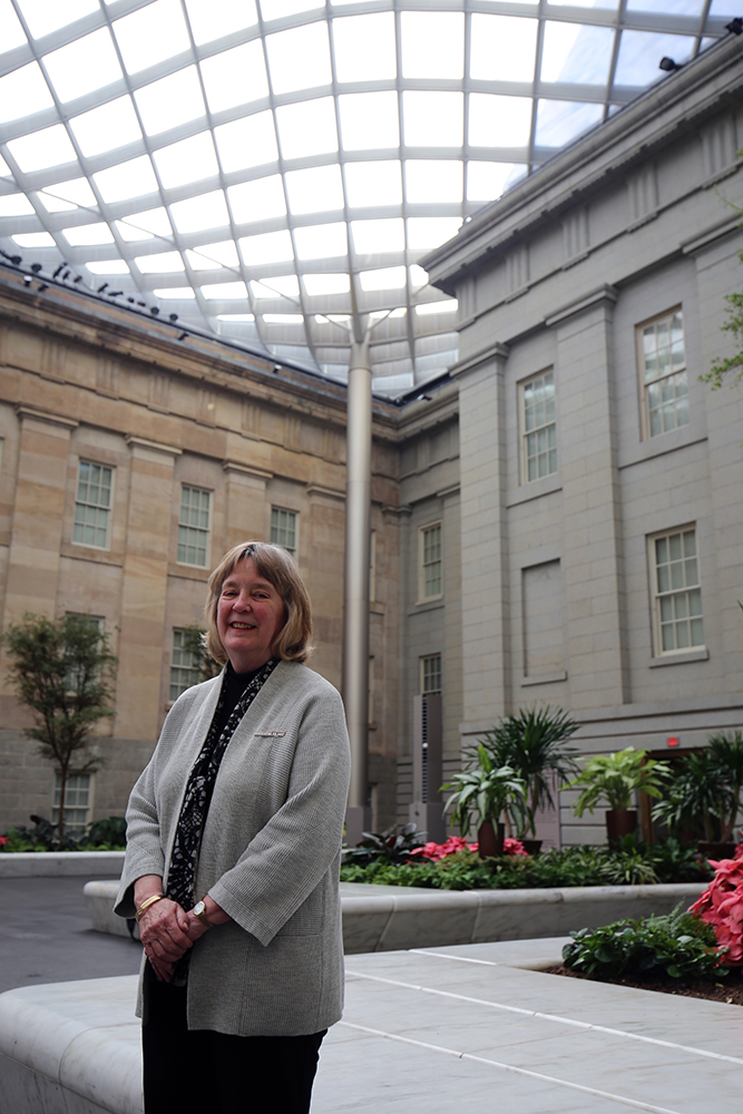 Broun, standing in the Smithsonian American Art Museum courtyard, in 2016.