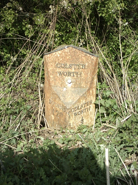 File:Old Milestone, on the A151, Bourne Road, Colsterworth opposite Services (geograph 6728043).jpg