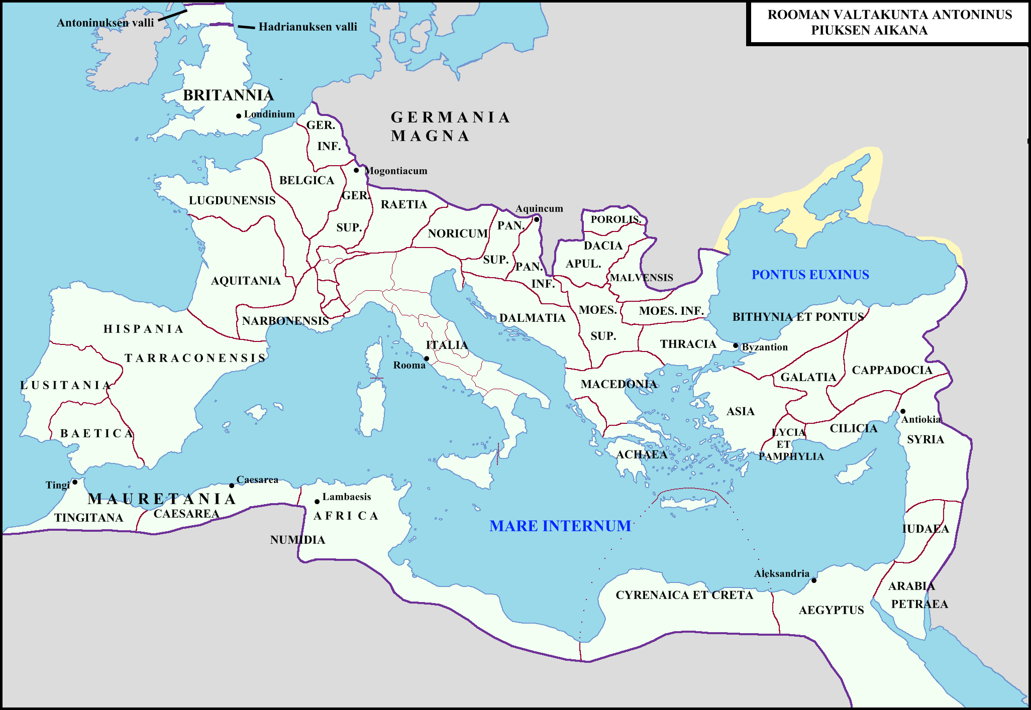 rooman kartta tulostettava Tiedosto:RoomanValtakuntaAntoninusPius.png – Wikipedia