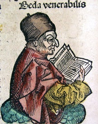 File:Depiction of Bede from the Nuremberg Chronicle, 1493..jpg