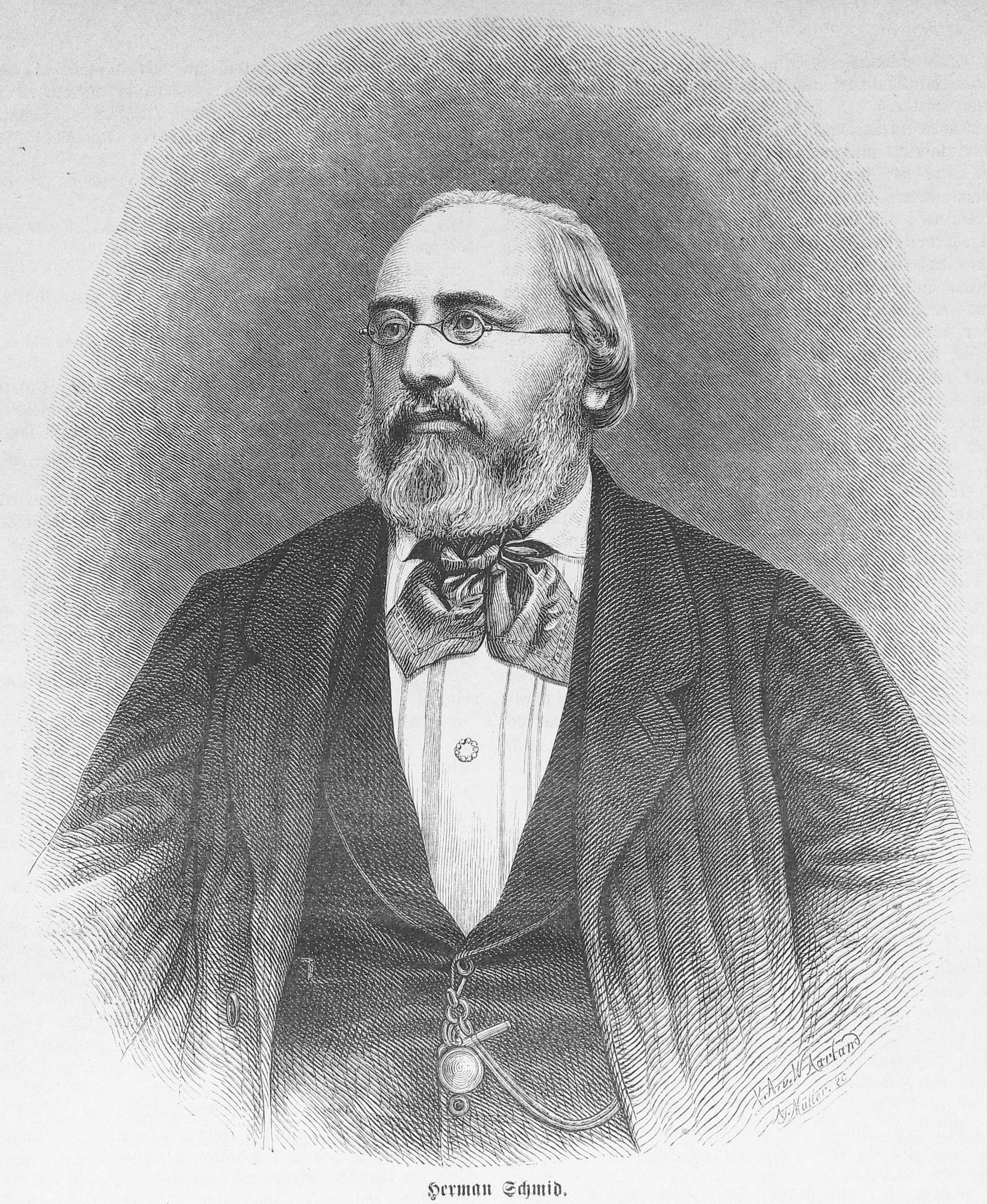 Engraving of Hermann von Schmid, from ''Die Gartenlaube'', 1867.