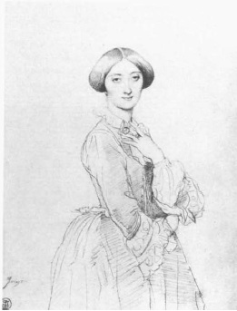 《德布罗伊王妃》，约1851至1852年，纸上石墨画，31.2×23.5厘米，私人收藏
