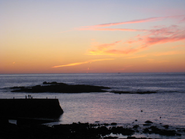 File:July sunset over The Cowloe Sennen Cove - geograph.org.uk - 706947.jpg