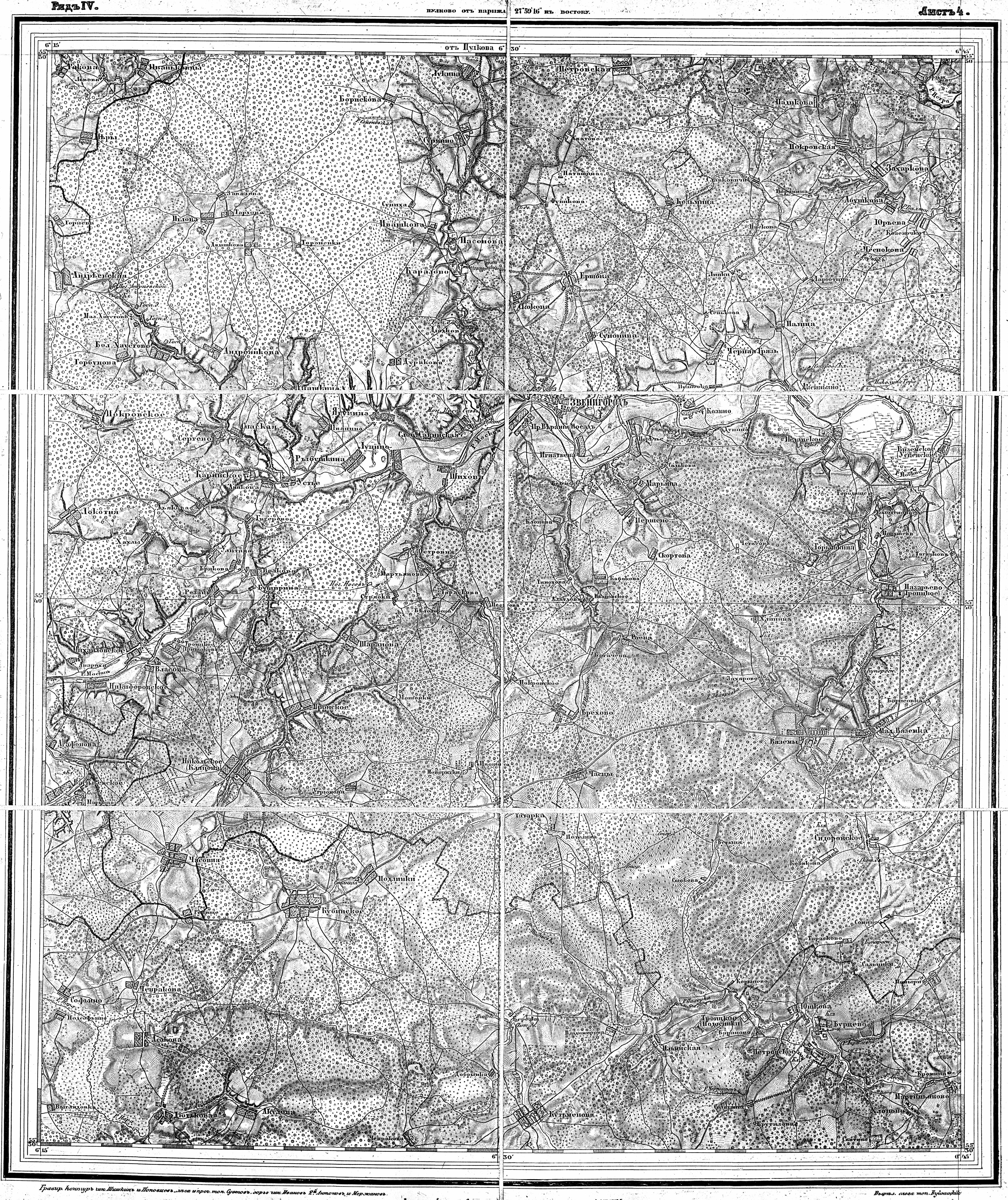 Топографическая карта московской губернии 1860 года