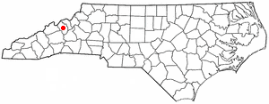Location of Burnsville, North Carolina