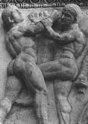 Pankratiasts portrayed on a Roman relief. 2nd or 3rd century A.D. Xfrese.jpg