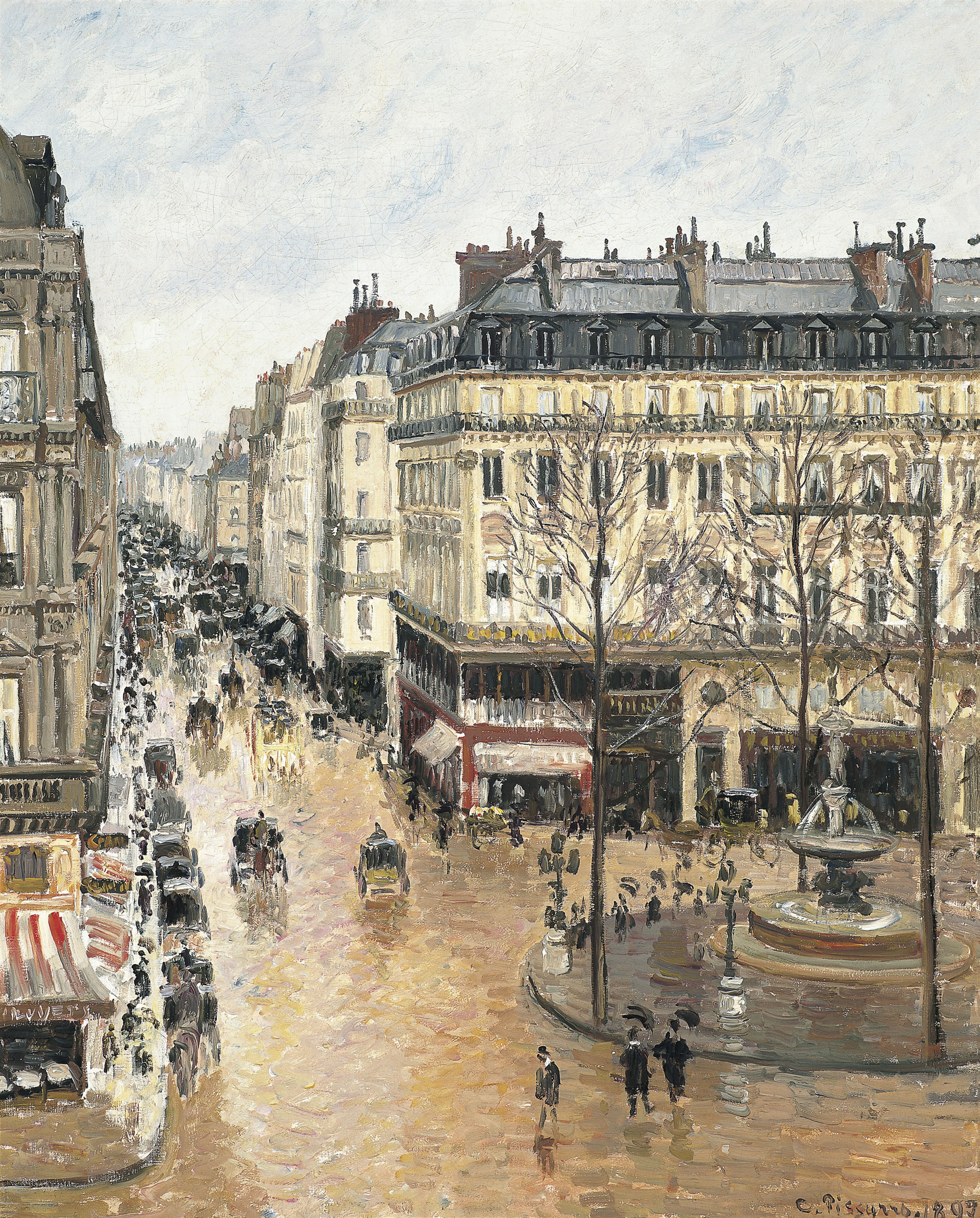 Paris . The Faubourg-Saint-Honore street, about 1900. News Photo