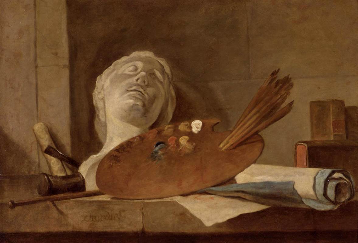 Reproductions De Peintures | les attributs de peinture et sculpture de  Jean-Baptiste Simeon Chardin (1699-1779, France) | WahooArt.com
