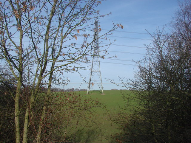 File:Pylon line, seen from disused railway line. - geograph.org.uk - 329903.jpg