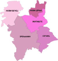 Средне-Банатский округ на карте