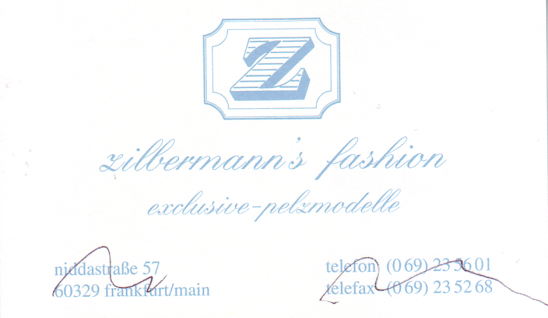 File:Zilbermann's Fashion, exclusive Pelzmodelle, Frankfurt am Main (Geschäftskarte, ca. 1999).jpg