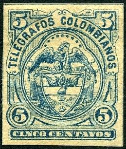 File:5c Colombian Telegraph Stamp 1886 Type 2.jpg