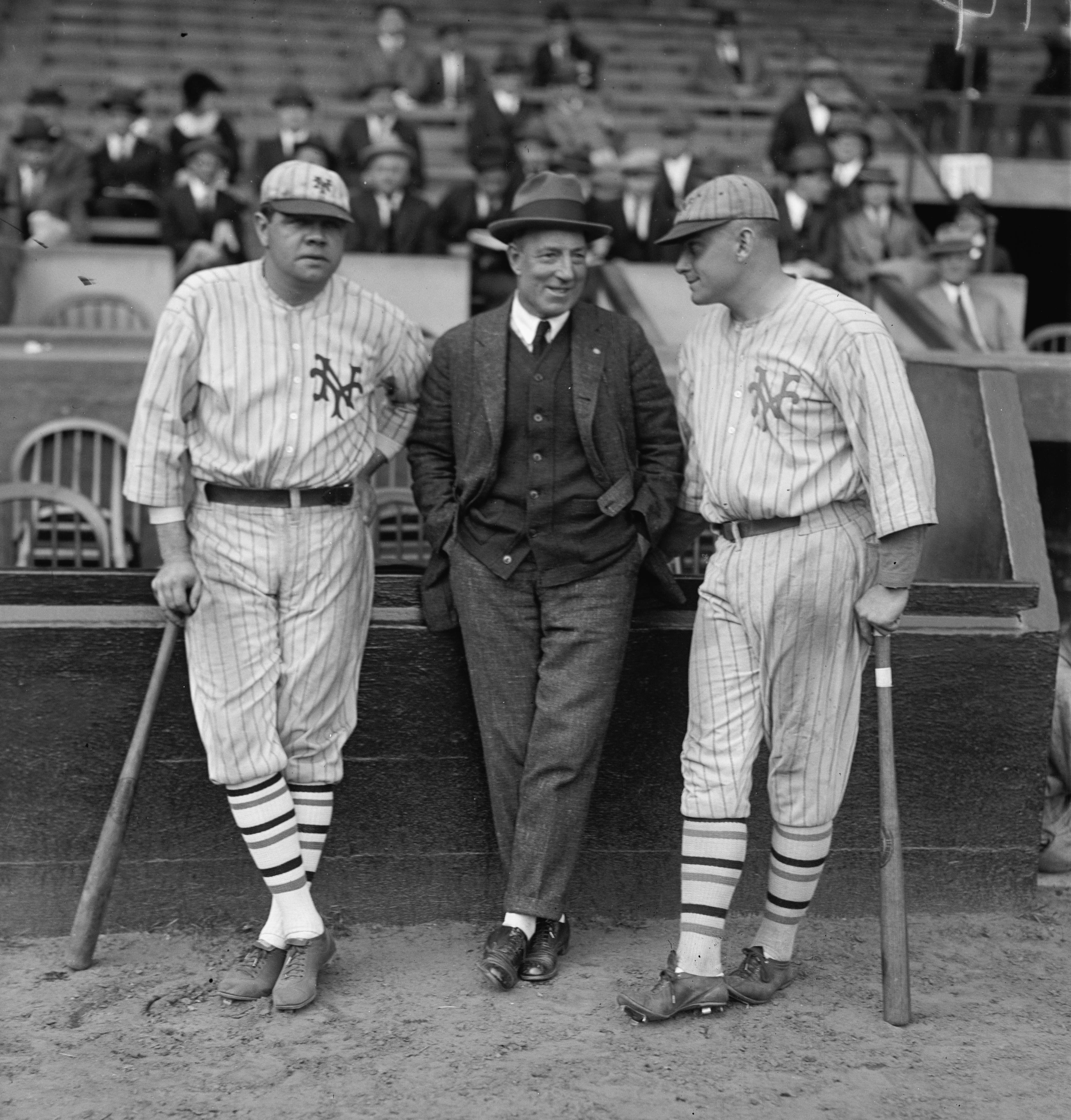 Babe Ruth, Jack Bentley, and Jack Dunn.jpg. w:Jack Dunn (baseball). w:Babe Ruth...