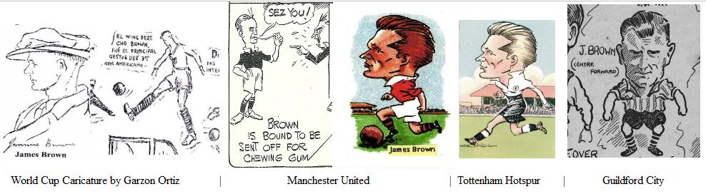 James Brown Fußball-Cartoons oder Karikaturen in den 1930er Jahren