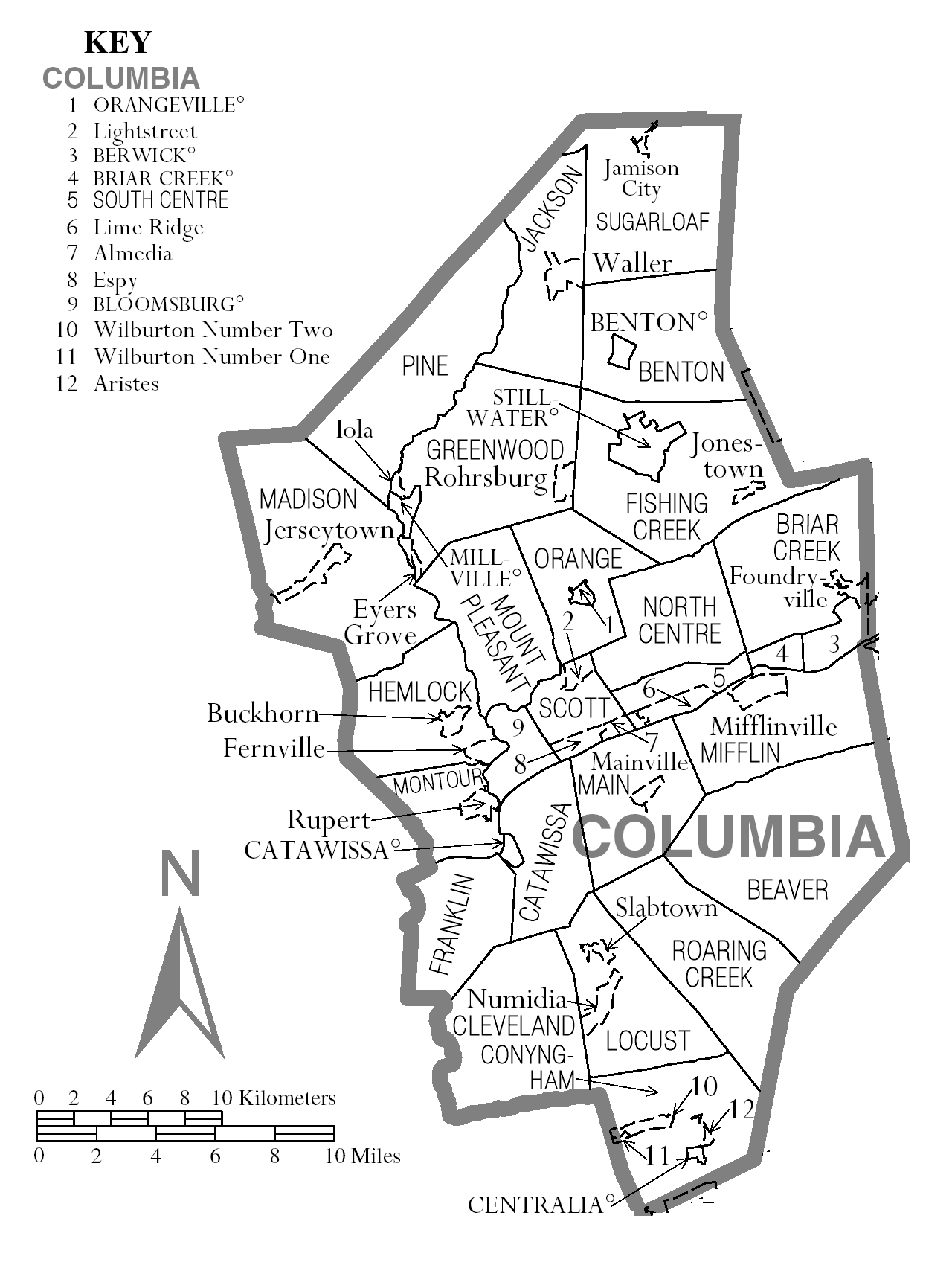 Columbia County Pa Gis File:map Of Columbia County, Pennsylvania.png - Wikimedia Commons