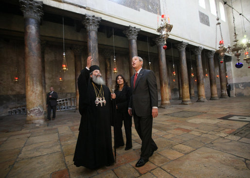 File:Patriarch Theophilos III of Jerusalem and President Bush.jpg