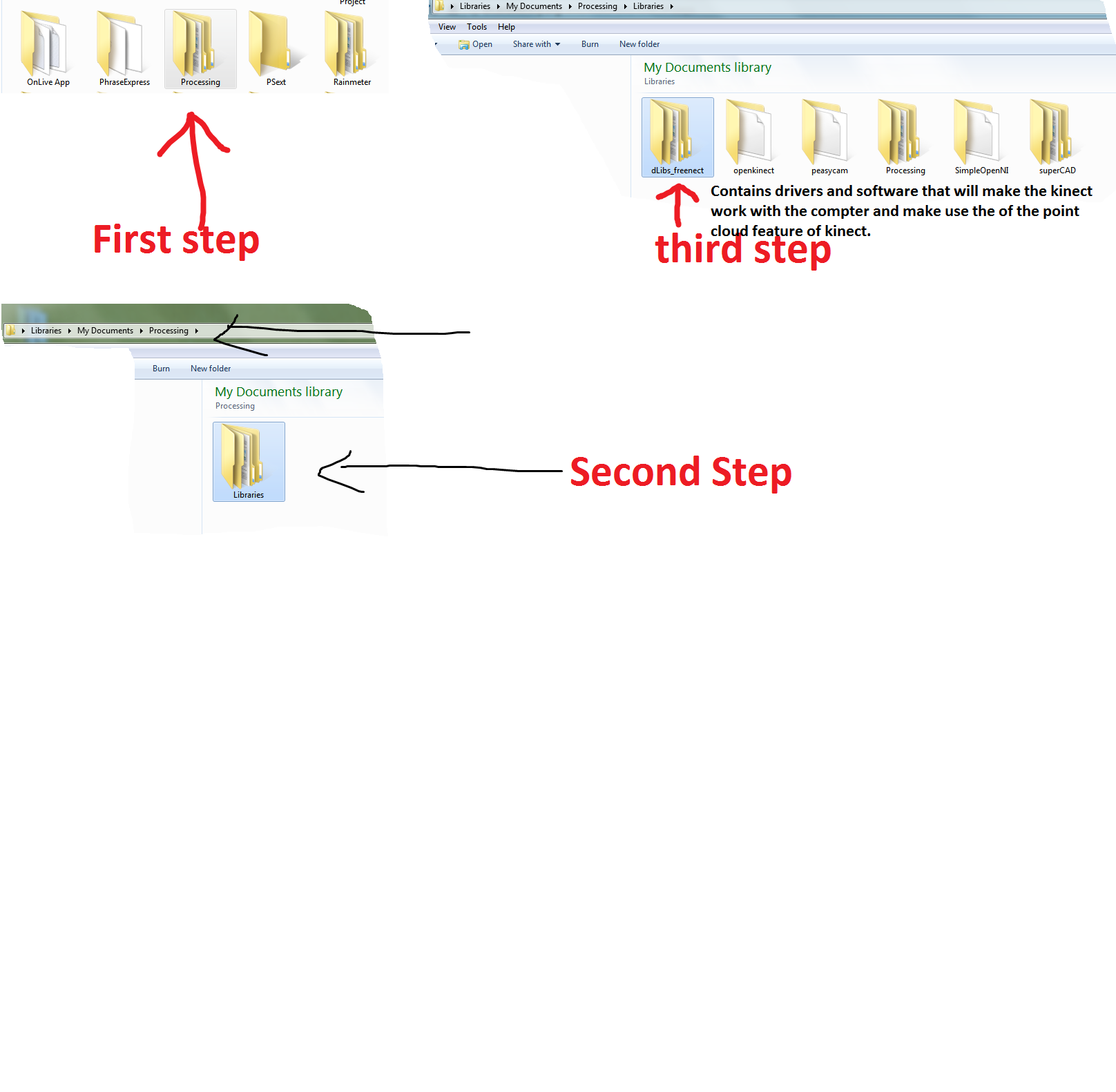 Processing библиотеки. Step file viewer. Library steps.