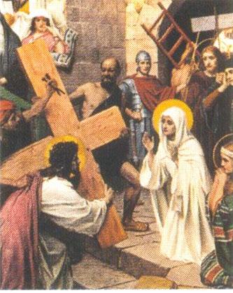 La rencontre de Marie et Jésus sur la Via crucis (Lc 23,27-31).