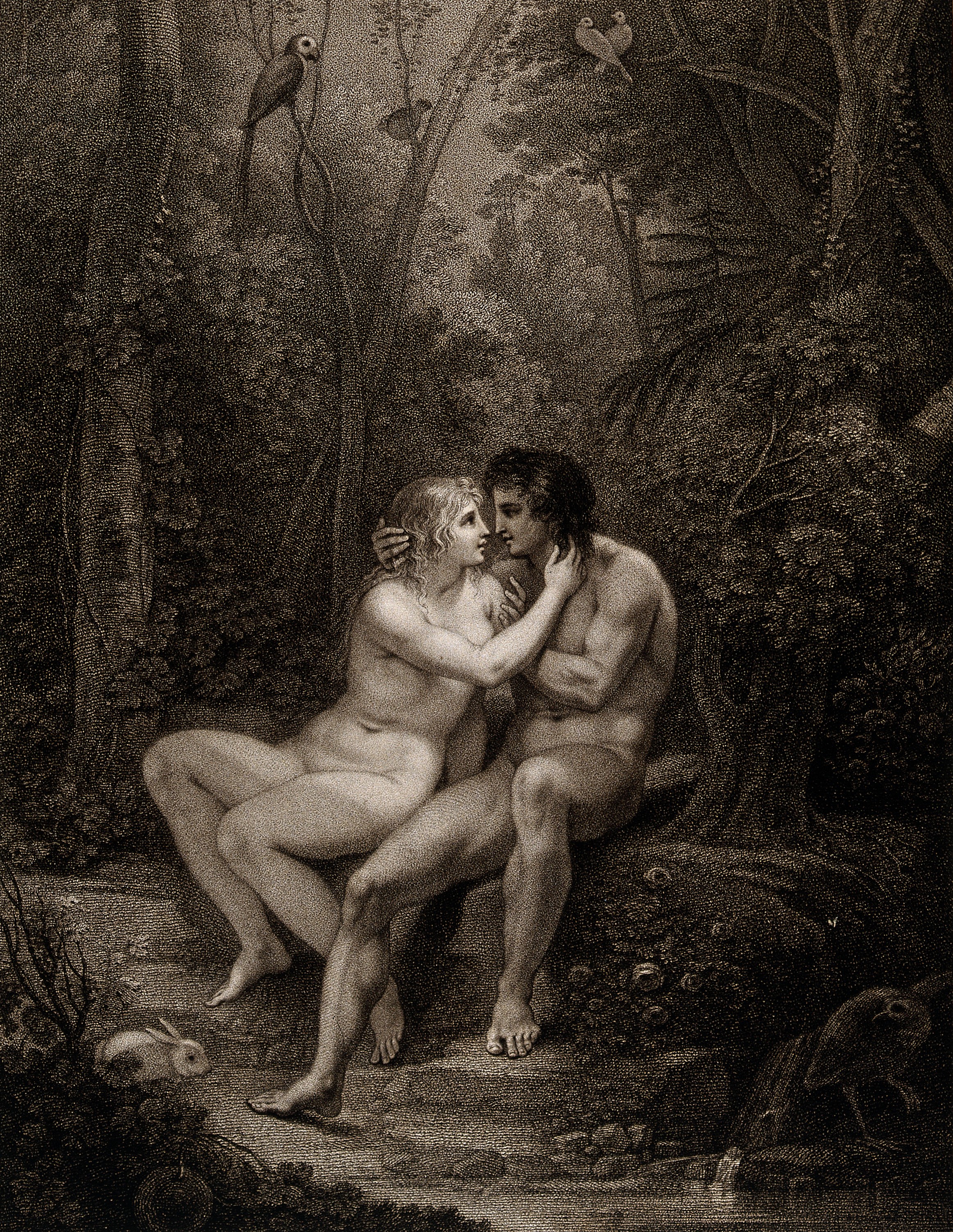 Adam and Eve in the state of innocent love. 