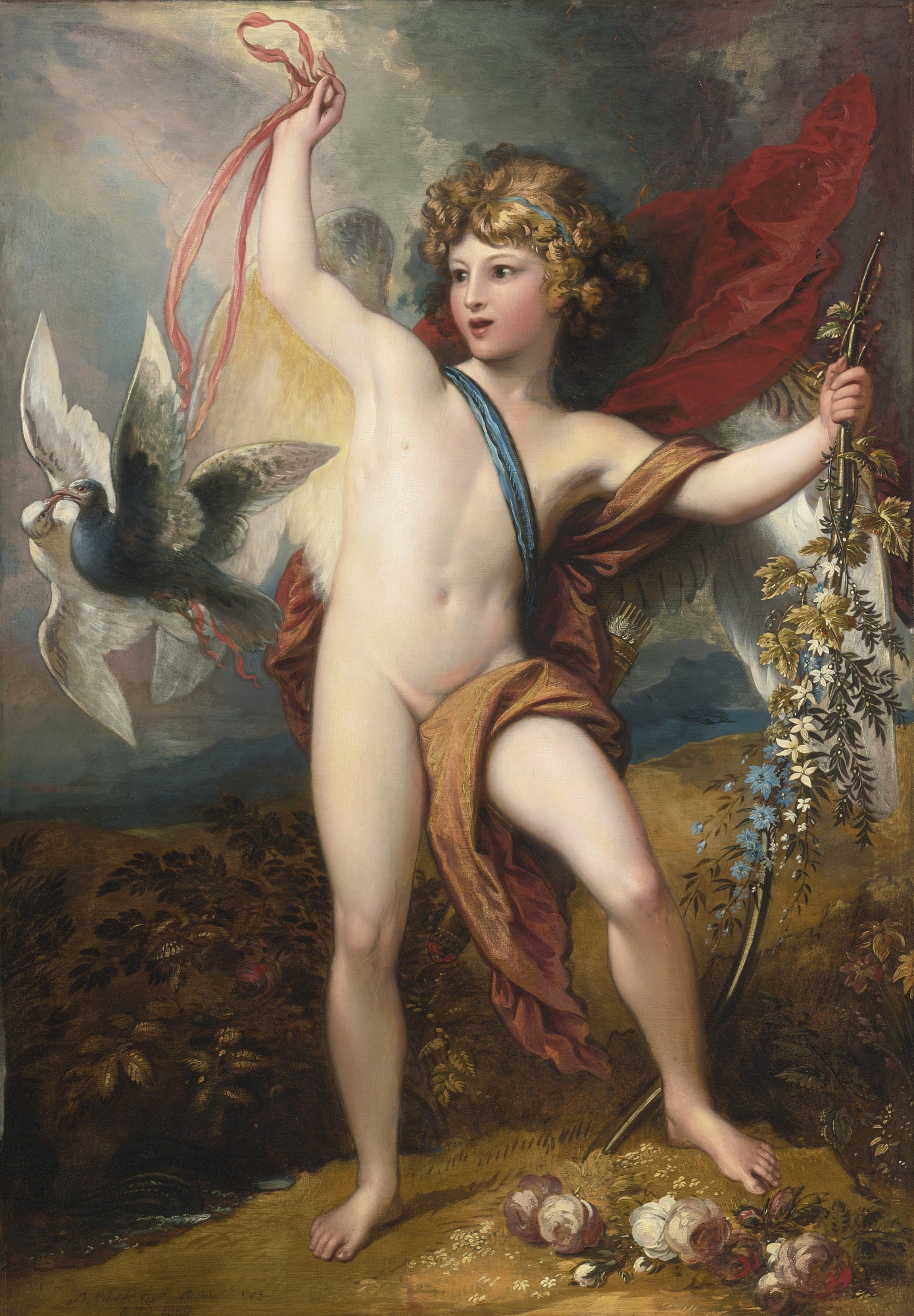 Eros picture. Бенджамин Уэст Cupid and Psyche. Бенджамин Уэст картины. Бенджамин Вест Купидон картина. Эрос Бог древней Греции.