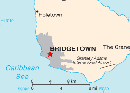 Бриджтаун на карте