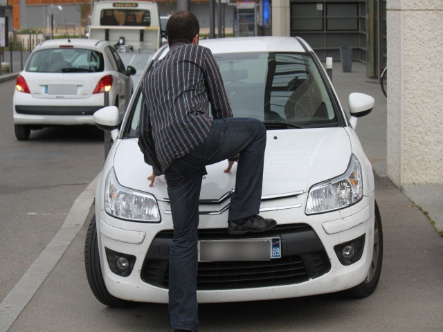 walking a car