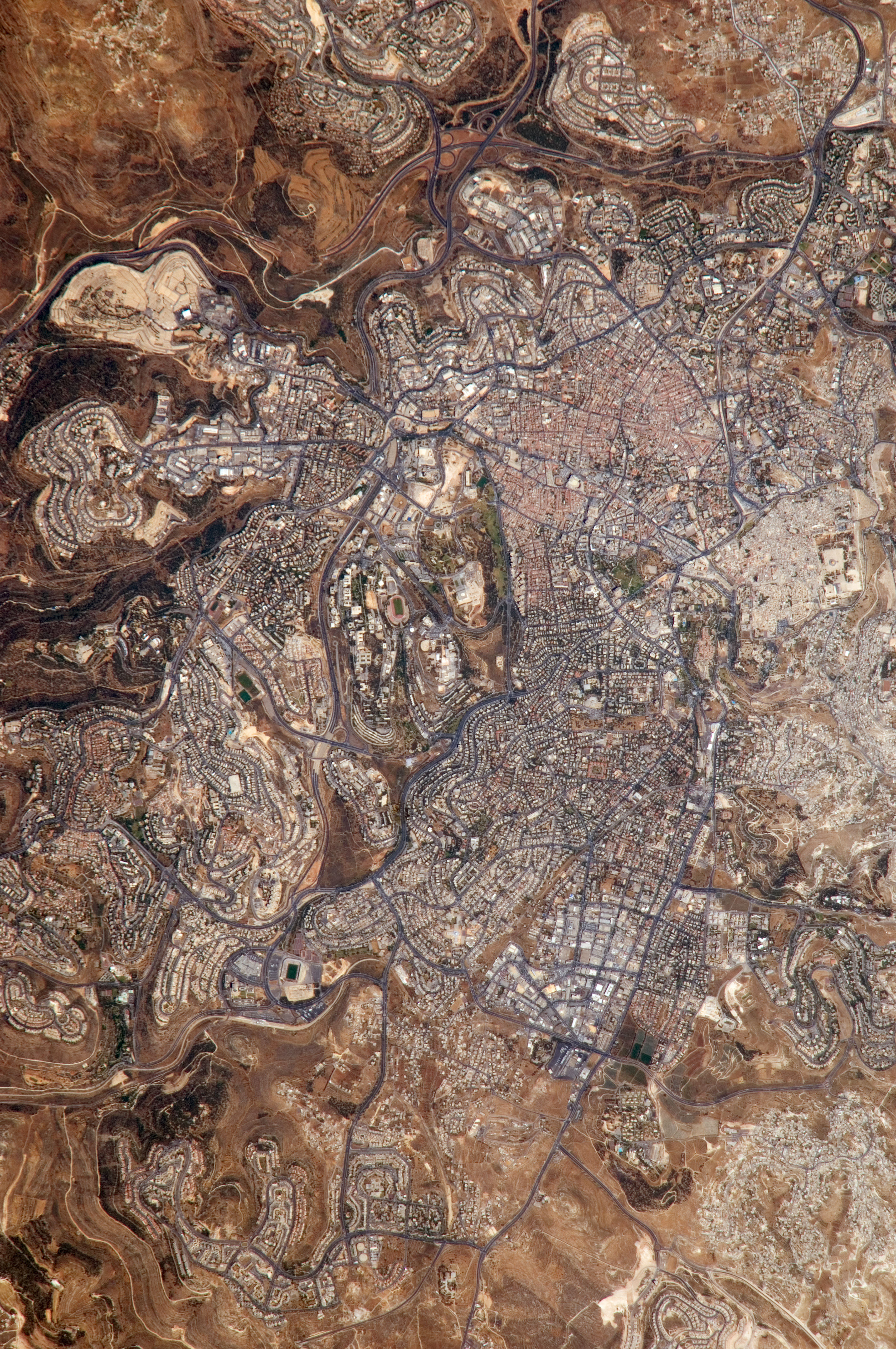 Jerusalem von der Internationalen Raumstation (ISS) aus gesehen