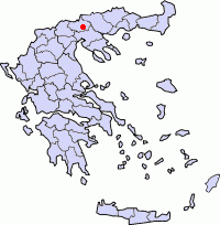 Yunanistan haritasında Kılkış'in yeri
