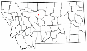 Location of Fort Benton, Montana