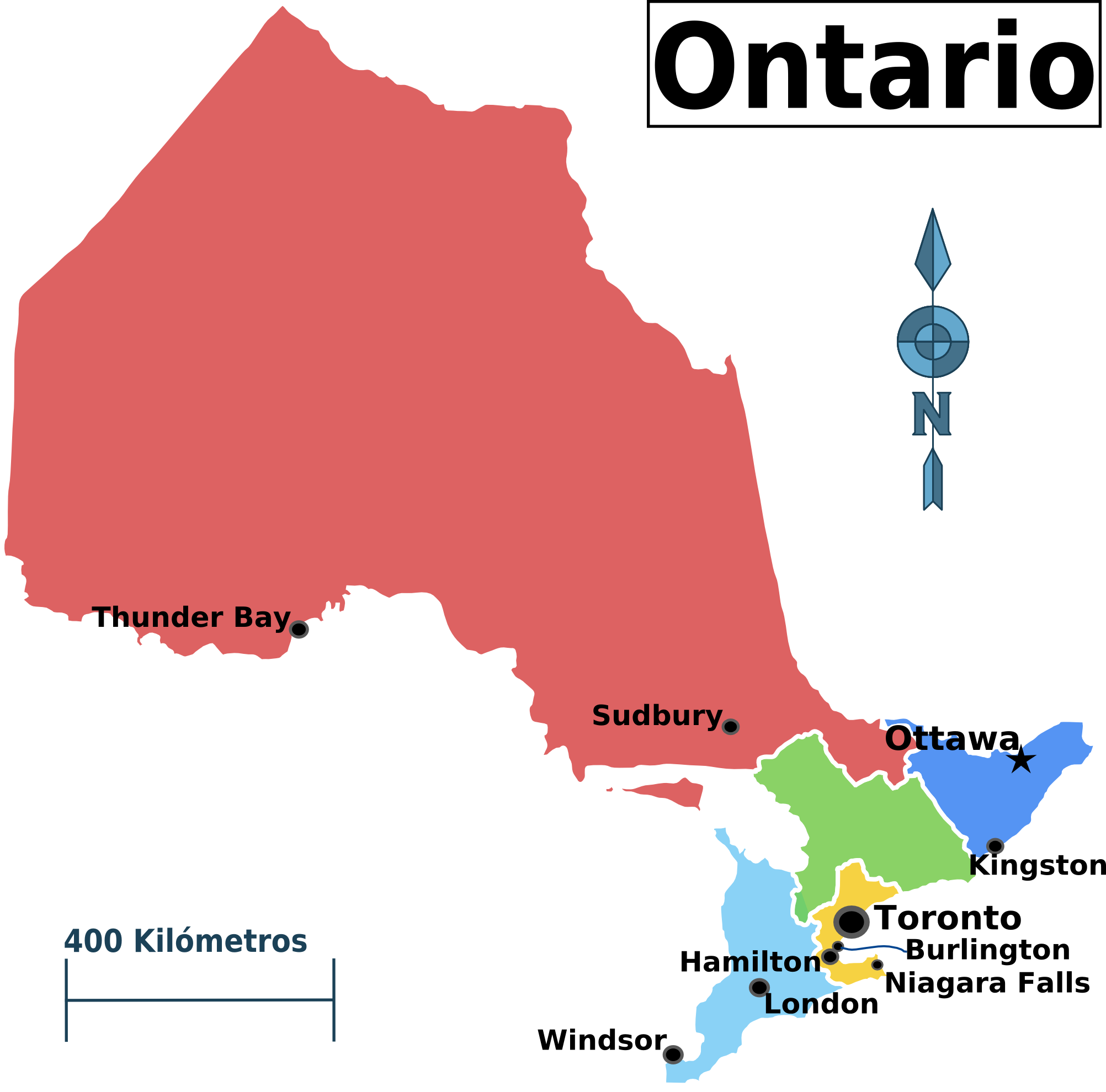 mapa de canada y sus ciudades