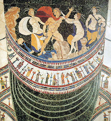 O rapto de Hylas pelas ninfas, painel de opus sectile da antiga Basílica de Júnio Basso em Roma, hoje no Museu Nacional Romano