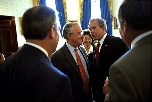 File:President George W. Bush meets with Senator Paul Sarbanes and Secretary of Labor Elaine Chao.jpg