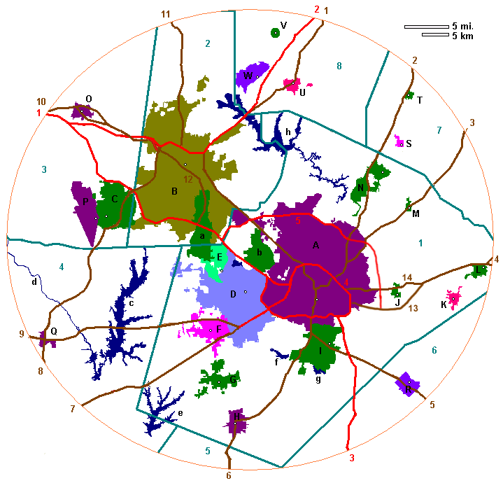 A map of the Triangle from 2007 TriangleRegionNumbered.PNG