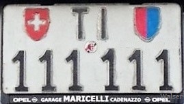 SWISS MILITARY LICENSE PLATE 300x160 MM TYPE 20's / 30's WITH RED CROSS AND  RED M