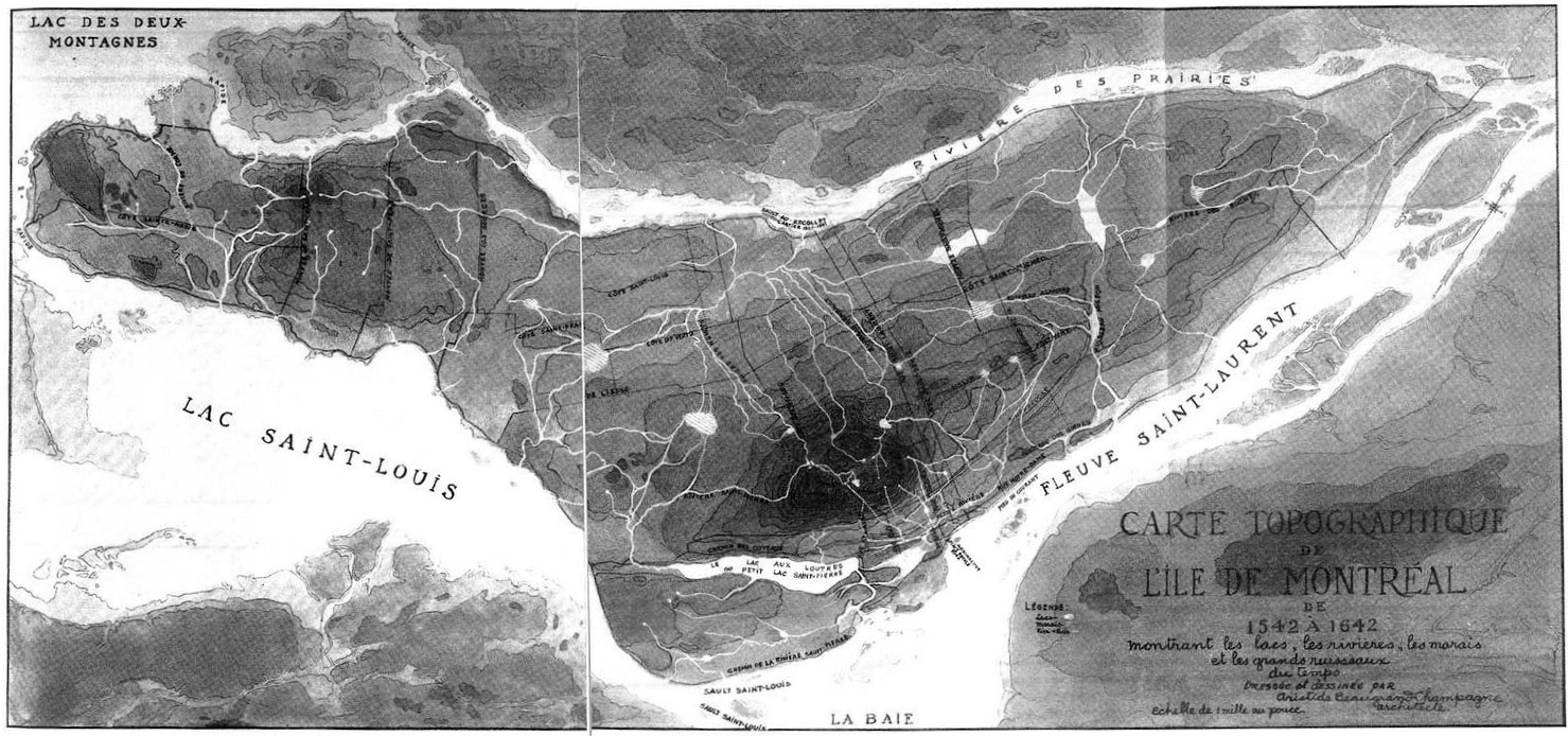 carte topographique montreal File Carte Topographique De L Ile De Montreal De 1542 A 1642 Jpg Wikimedia Commons carte topographique montreal