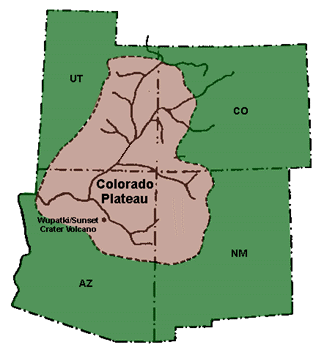 Colorado Plateau Wikipedia   Colorado Plateaus Map 