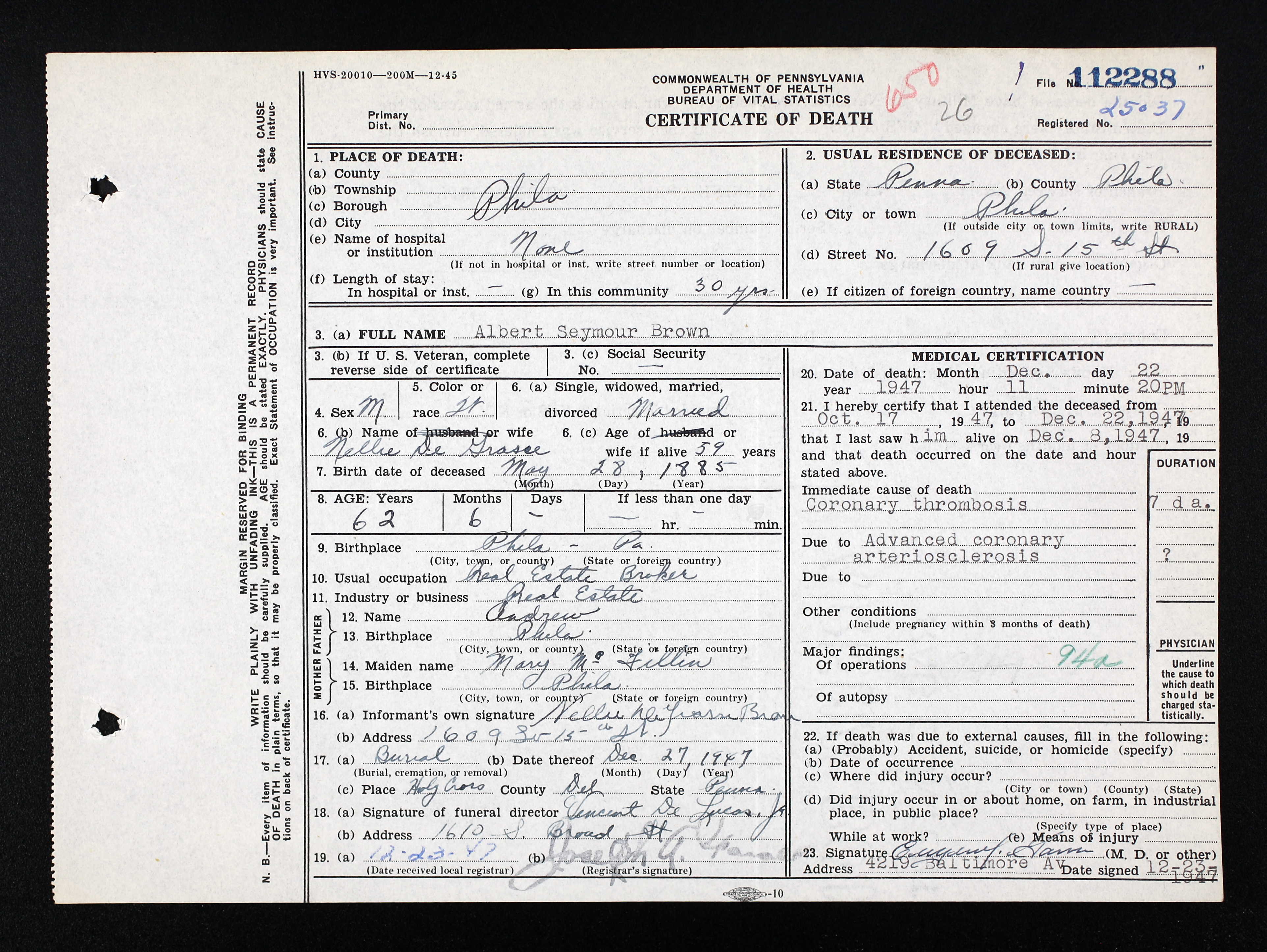 Certificate of Death Utah. Death Certificate Sam Uncle.