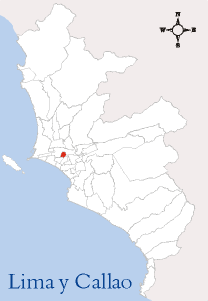 Ubicación de Breña en la provincia de Lima