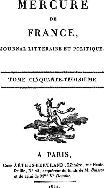 Французский меркурий. Mercure de France журнал. Журнал le Mercure Francais. Mercure Galant журнал.