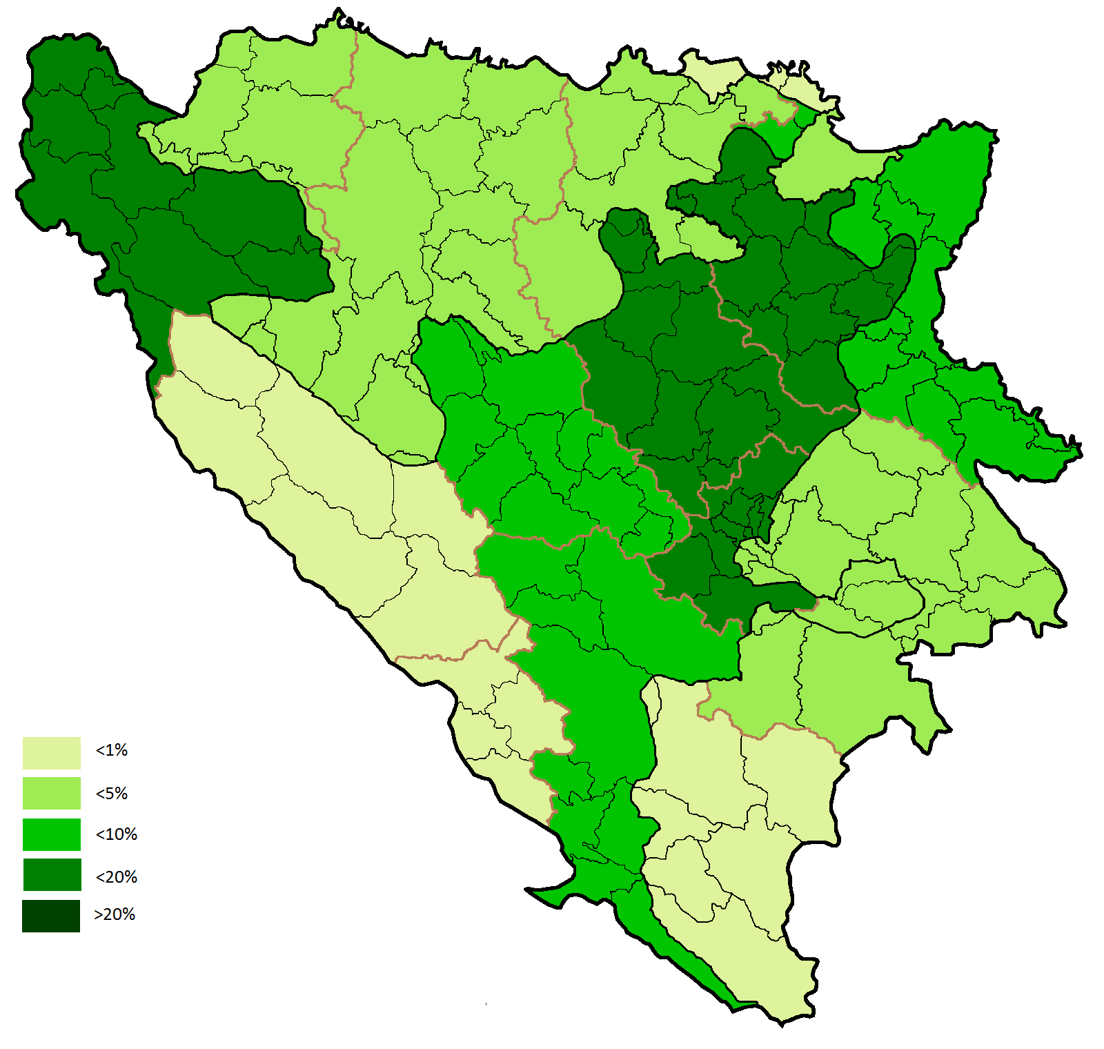 Этническая карта боснии и герцеговины 1991