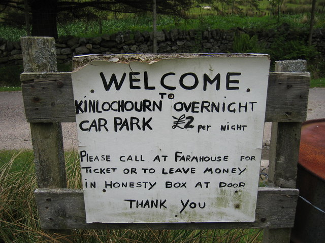 File:Sign at Kinloch Hourn Car Park - geograph.org.uk - 1573579.jpg